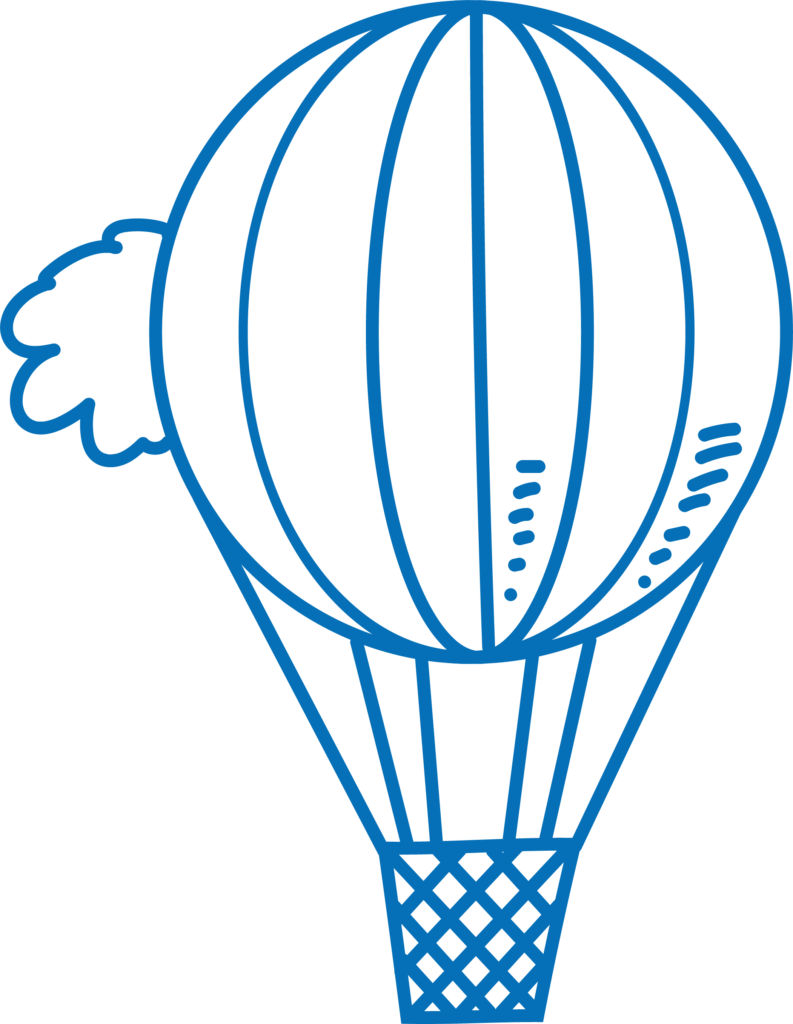 Ballon Scribble-blau