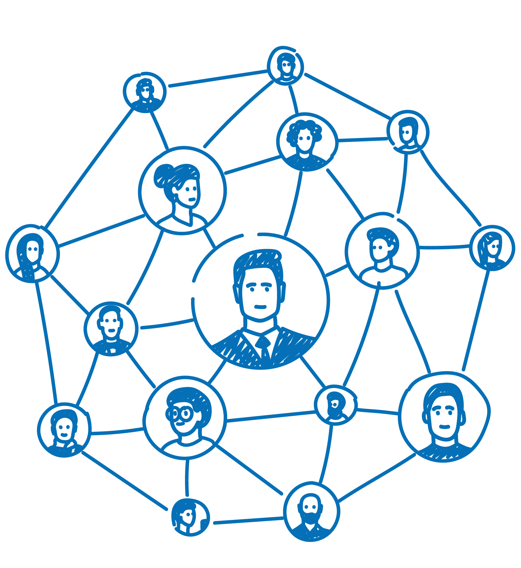 Partner Netzwerk Icon mit verschiedenen Personen